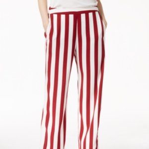 !~ Red+White Vertical Stripe Pull On Wide Pants ~!